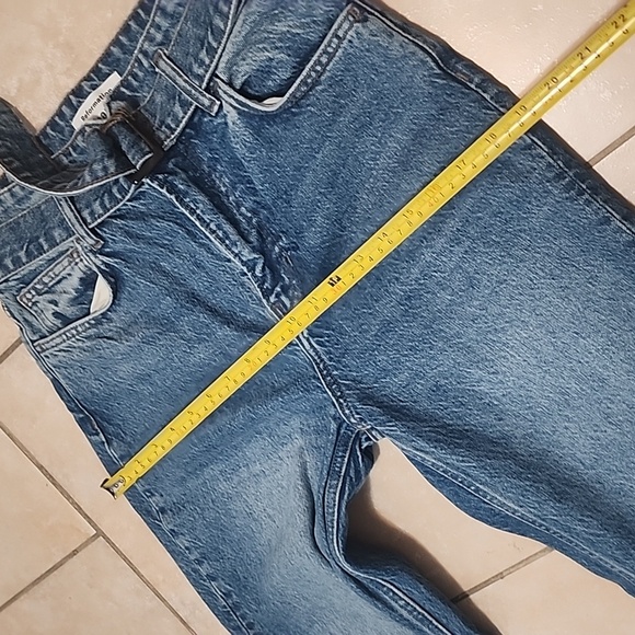 Reformation Cyntjia High-Waisted Belted Straight Blue Jeans Size 26 - Picture 9 of 15